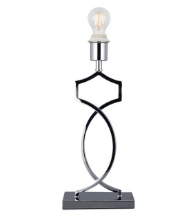 Rectangular Base Table Lamp without Shade, Inline Switch, 1 Light E27 Polished Chrome - 1
