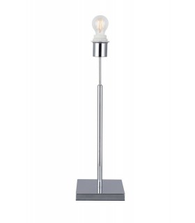 Square Base Medium Table Lamp without Shade, Inline Switch, 1 Light E27 Polished Chrome - 1