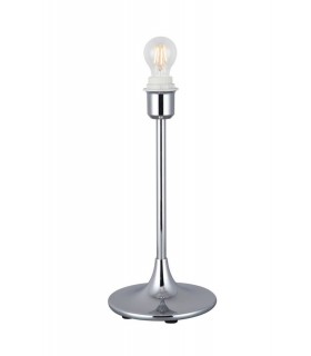 Round Curved Base Table Lamp without Shade, Inline Switch, 1 Light E27 Polished Chrome - 1