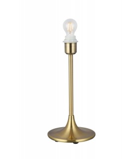 Round Curved Base Table Lamp without Shade, Inline Switch, 1 Light E27 Antique Brass - 1