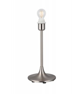 Round Curved Base Table Lamp without Shade, Inline Switch, 1 Light E27 Satin Nickel - 1