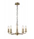 5 Light Multi Arm Ceiling Pendant without Shade, c, w 2m Chain, E14 Antique Brass - 1