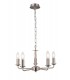 5 Light Multi Arm Ceiling Pendant without Shade, c, w 2m Chain, E14 Satin Nickel - 1