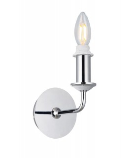 Switched Wall Lamp 1 Candle Light without Shade, E14 Polished Chrome - 1