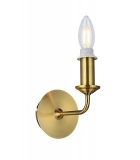 Switched Wall Lamp 1 Candle Light without Shade, E14 Antique Brass - 1