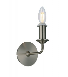 Switched Wall Lamp 1 Candle Light without Shade, E14 Satin Nickel - 1