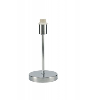 Round Base Small Table Lamp without Shade, Inline Switch, 1 Light E14 Polished Chrome - 1