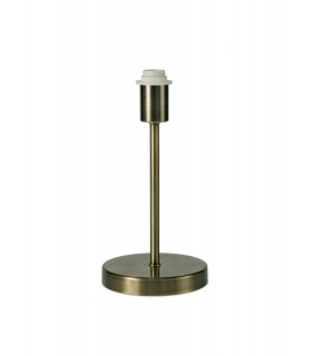 Round Base Small Table Lamp without Shade, Inline Switch, 1 Light E14 Antique Brass - 1