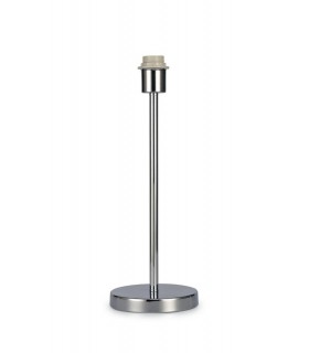 Round Base Medium Table Lamp without Shade, Inline Switch, 1 Light E27 Polished Chrome - 1
