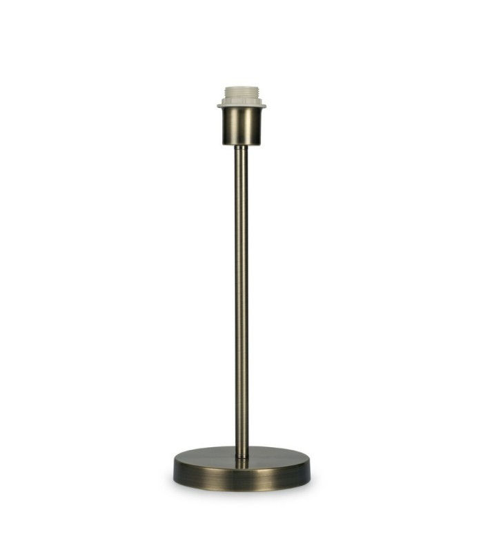 Round Base Medium Table Lamp without Shade, Inline Switch, 1 Light E27 Antique Brass - 1