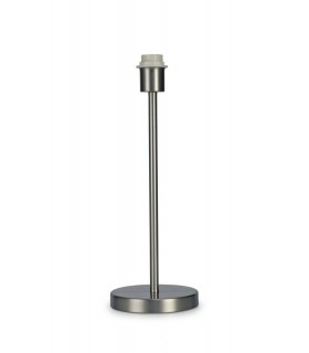 Round Base Medium Table Lamp without Shade, Inline Switch, 1 Light E27 Satin Nickel - 1