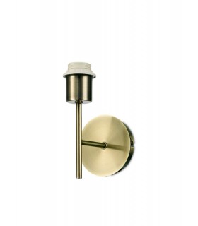 Unswitched Wall Lamp 1 Light without Shade, E27 Antique Brass - 1