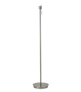 Round Flat Base Floor Lamp without Shade, Switched Lampholder, 1 Light E27 Satin Nickel - 1