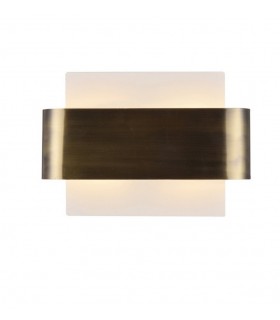 Flush Wall Light, 2 Light G9, White Base with Antique Brass Centre Band - 1