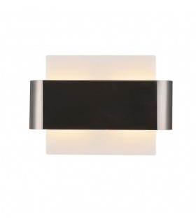 Flush Wall Light, 2 Light G9, White Base with Satin Nickel Centre Band - 1