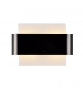 Flush Wall Light, 2 Light G9, White Base with Black Chrome Centre Band - 1