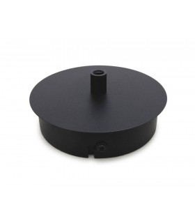 Ceiling Box Matt Black, c, w Cable Grip, Earth Wire & 3 Pole Terminal Block - 1