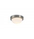 IP44 1 Light E27 Small Flush Ceiling Light, Satin Nickel with Opal White Glass - 1