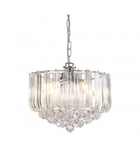 Acrylic Crystal with Spheres, 3 Light E14 Polished Chrome - 1