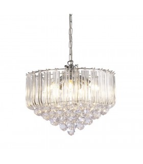 Ceiling Pendant with Acrylic Spheres, 5 Light E14 Polished Chrome - 1
