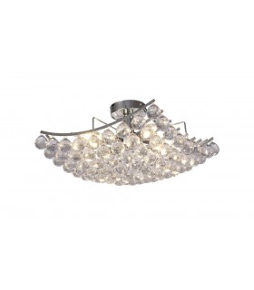 Flush Ceiling Lamp with Acrylic Spheres, 4 Light E14 Polished Chrome - 1