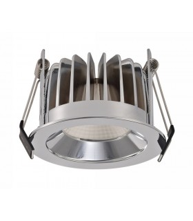 LED Recessed Downlight, Chrome, 60 deg. Beam Angle, 950lm, 5000K, IP44, DRIVER NOT INCLUDED - 1