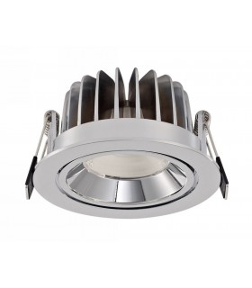 LED Recessed Tiltable Downlight, Chrome, 60 deg. Beam Angle, 950lm, 5000K, IP44, DRIVER NOT INCLUDED - 1