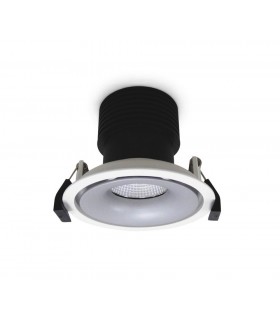 LED Recessed Round Downlight, White/Silver, 60 deg. Beam Angle, 840lm, 5000K, IP20, DRIVER NOT INC. - 1