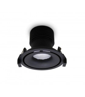 LED Recessed Round Downlight, Black/Black, 60 deg. Beam Angle, 840lm, 5000K, IP20, DRIVER NOT INC. - 1