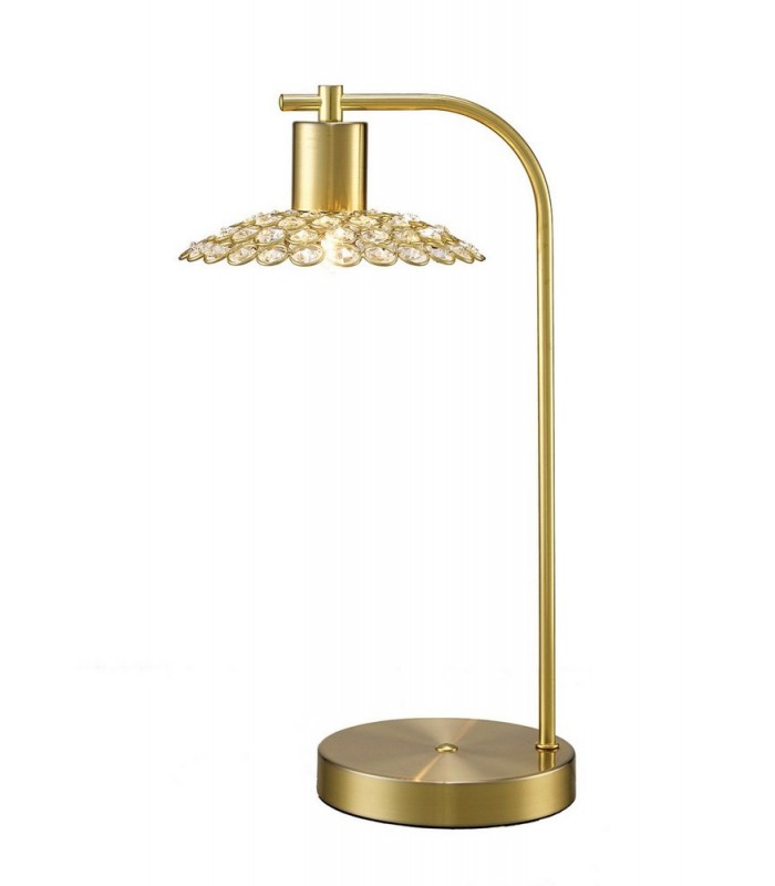 1 Light Table Lamp Satin Brass, Crystal - 1