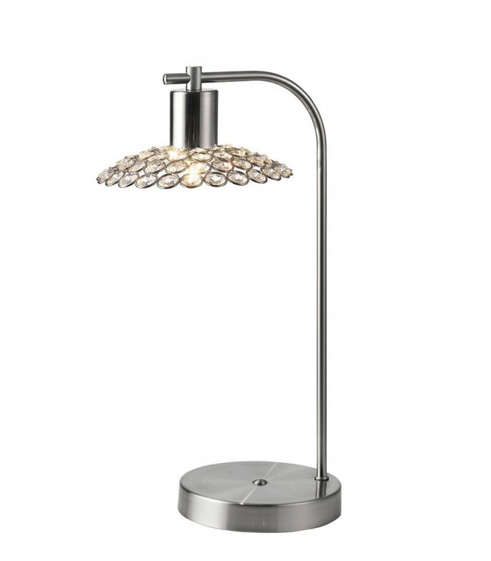 1 Light Table Lamp Satin Nickel, Crystal - 1