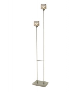 Floor Lamp 2 Light Satin Nickel, Crystal - 1