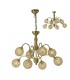 Semi Flush Ceiling Pendant 8 Light Satin Brass, Crystal - 1