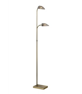 Floor Lamp 2 Light Antique Brass, Crystal - 1