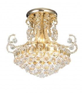 Semi Flush Ceiling 9 Light French Gold, Crystal - 1