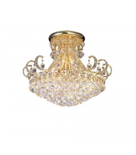 Semi Flush Ceiling 12 Light French Gold, Crystal - 1