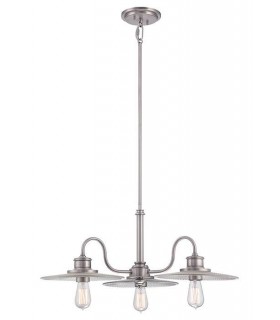 3 Light Multi Arm Ceiling Pendant Light Antique Nickel, E27 - 1