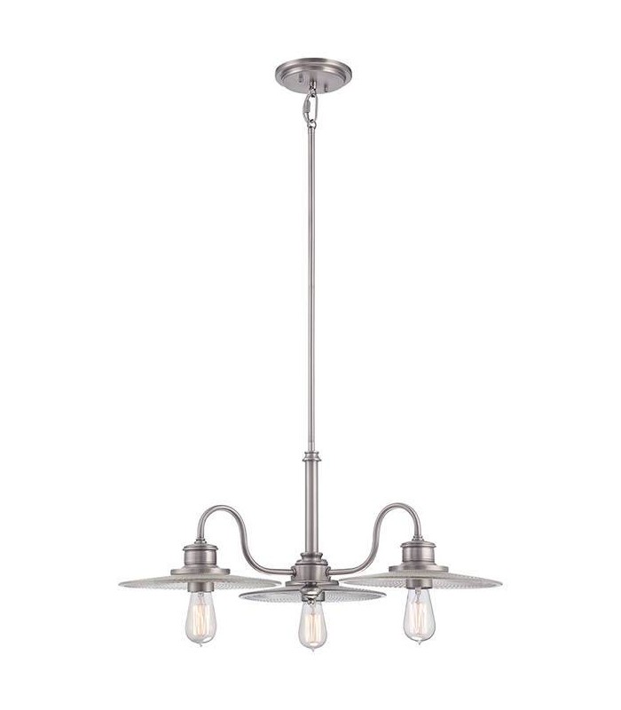 3 Light Multi Arm Ceiling Pendant Light Antique Nickel, E27 - 1