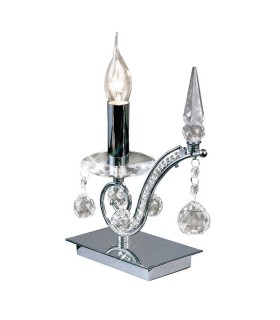 Table Lamp 1 Light Polished Chrome, Crystal - 1