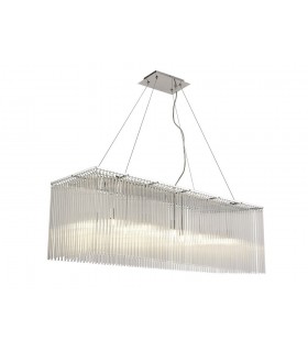 Ceiling Pendant Rectangular 10 Light Polished Chrome, Clear Glass - 1