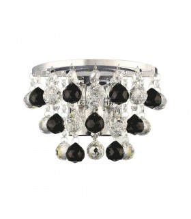 Wall Lamp Switched 2 Light Polished Chrome, Crystal, Supplied with 9 Additional Black Crystal Spheres - 1