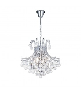 Ceiling Pendant Round 4 Light Polished Chrome, Crystal - 1