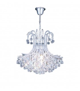 Ceiling Pendant Round 6 Light Polished Chrome, Crystal - 1