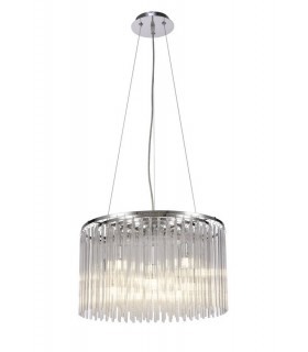 Ceiling Pendant Round 10 Light Polished Chrome, Clear Glass - 1