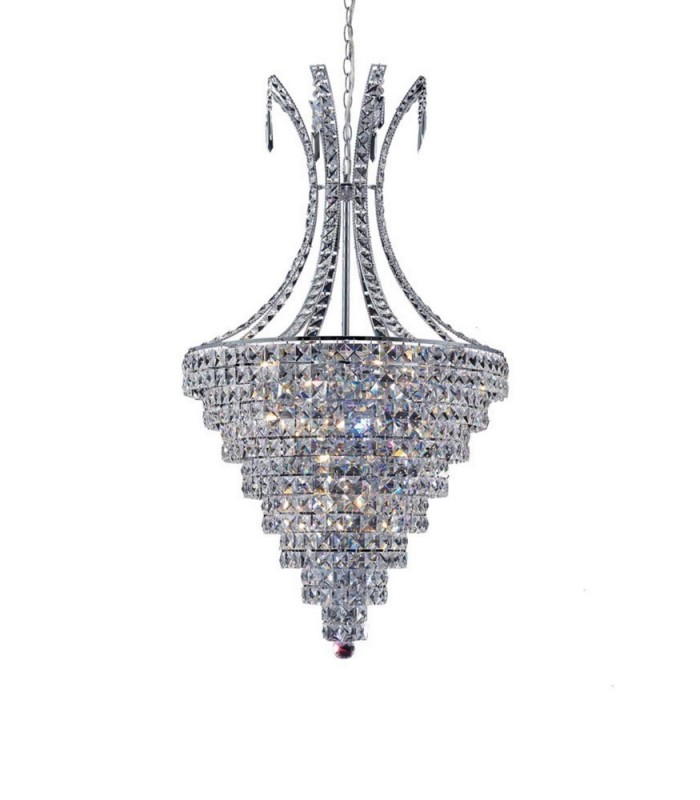 Ceiling Pendant 8 Light Polished Chrome, Crystal - 1