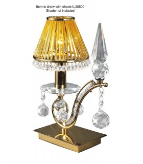 Table Lamp 1 Light French Gold, Crystal - 1