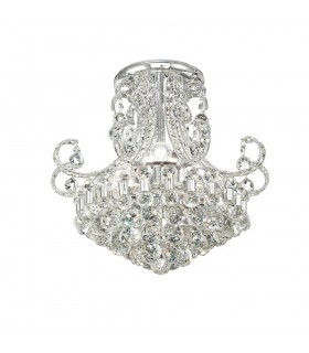 Flush Ceiling Round 9 Light Polished Chrome, Crystal - 1
