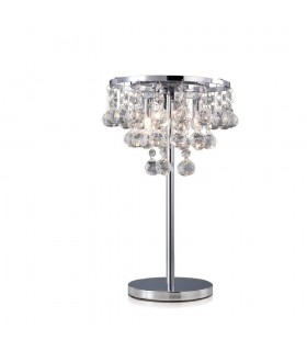 Table Lamp 3 Light Polished Chrome, Crystal - 1