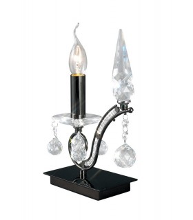 Table Lamp 1 Light Black Chrome, Crystal - 1