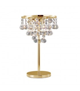 Table Lamp 3 Light French Gold, Crystal - 1